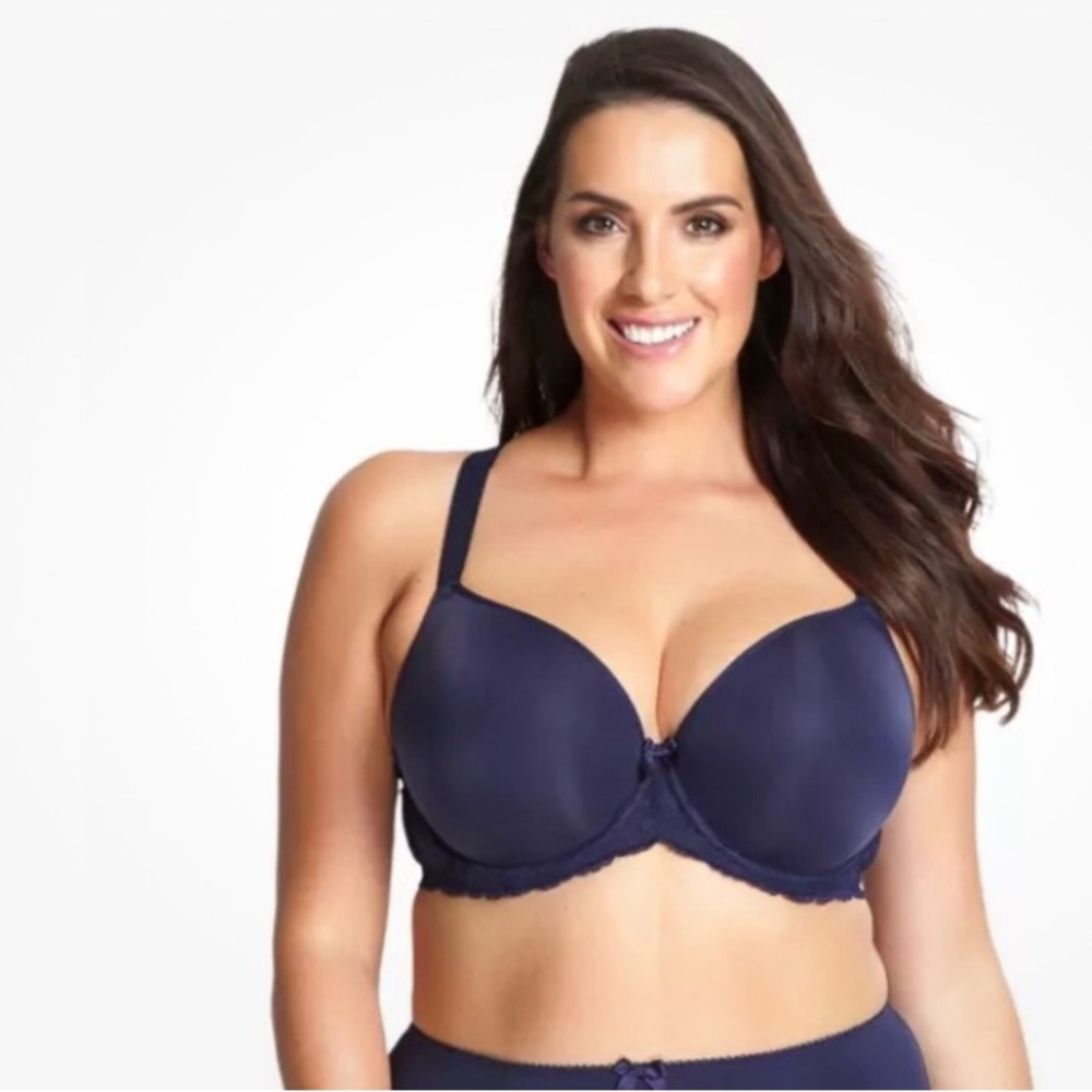 NEW Sculptresse Panache US 40G Ink Deep Navy Sasha Plunge Underwire Bra